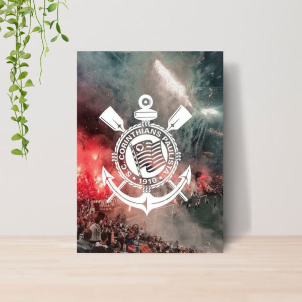 Quadro Decorativo Corinthians Time Futebol Escudo A4 MDF 05