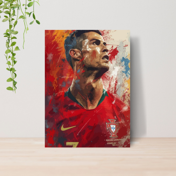 Quadro Decorativo Cristiano Ronaldo CR7 Futebol A4 MDF 01