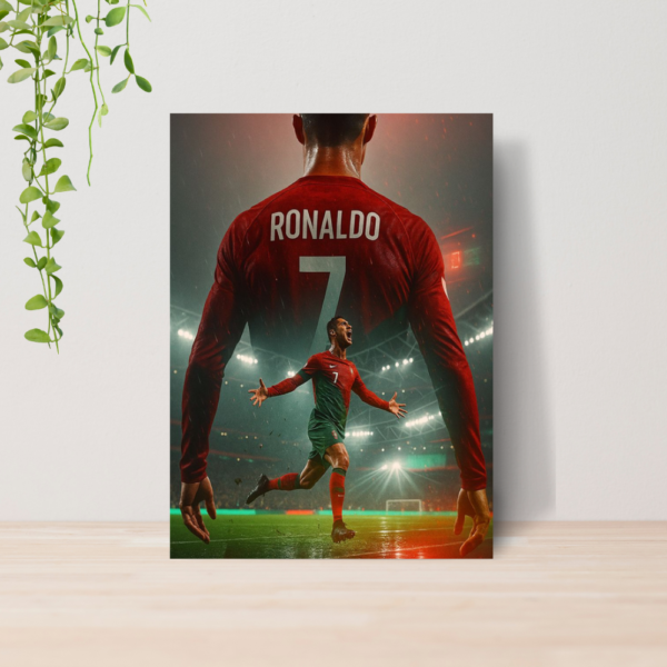 Quadro Decorativo Cristiano Ronaldo CR7 Futebol A4 MDF 02