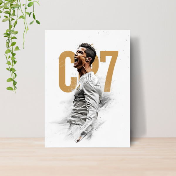 Quadro Decorativo Cristiano Ronaldo CR7 Futebol A4 MDF 04