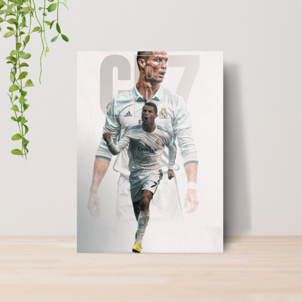 Quadro Decorativo Cristiano Ronaldo CR7 Futebol A4 MDF 08