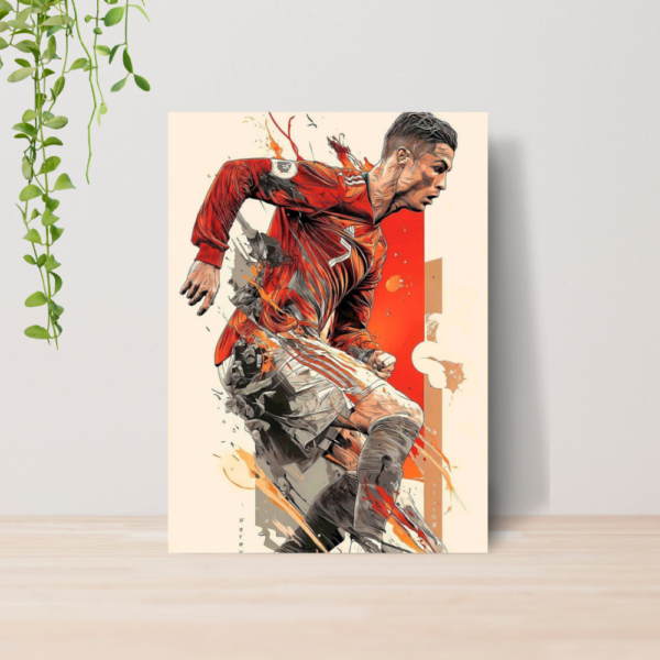 Quadro Decorativo Cristiano Ronaldo CR7 Futebol A4 MDF 03