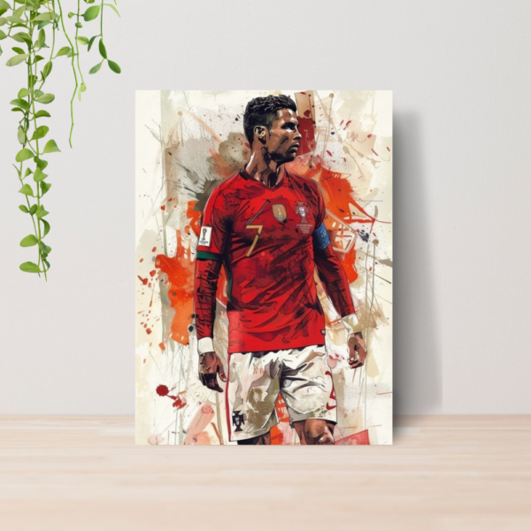 Quadro Decorativo Cristiano Ronaldo CR7 Futebol A4 MDF 07