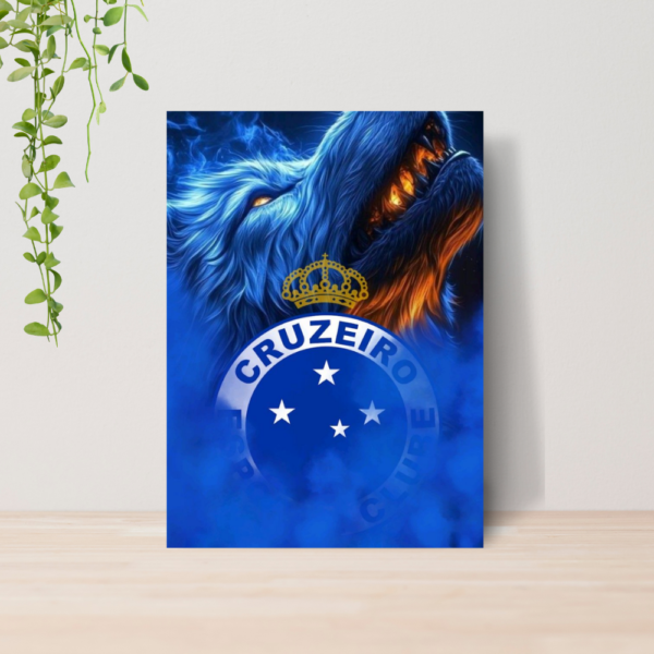 Quadro Decorativo Cruzeiro Time Futebol Escudo A4 MDF 02