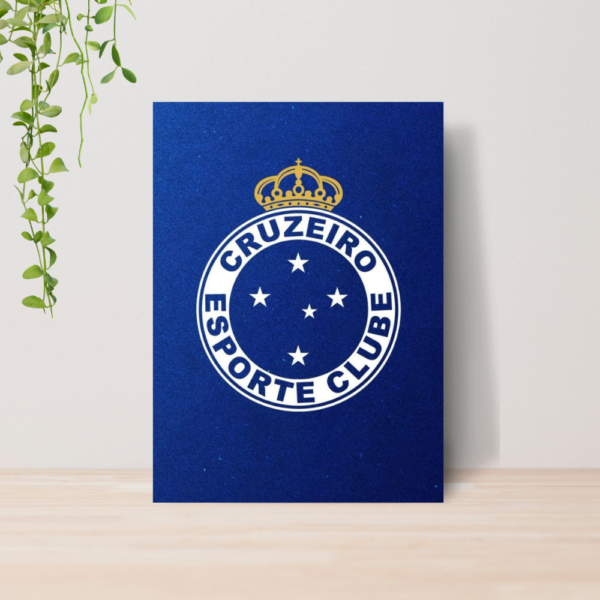 Quadro Decorativo Cruzeiro Time Futebol Escudo A4 MDF 06