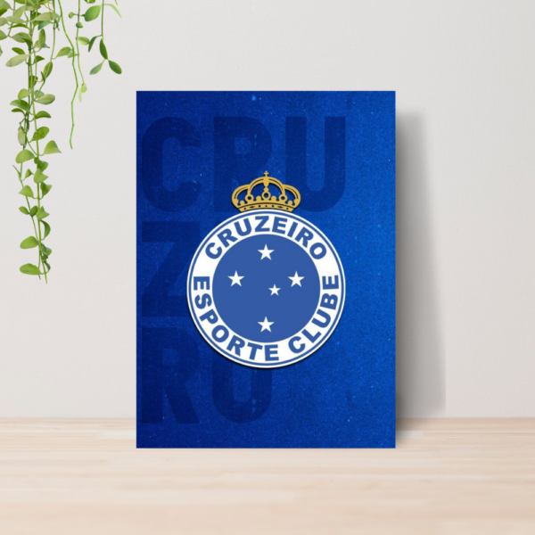 Quadro Decorativo Cruzeiro Time Futebol Escudo A4 MDF 07