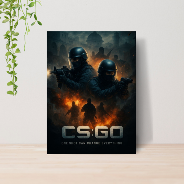 Quadro Decorativo CS GO Counter Strike Jogo A4 MDF 01