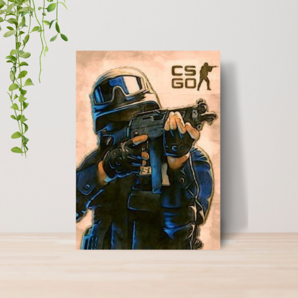 Quadro Decorativo CS GO Counter Strike Jogo A4 MDF 11