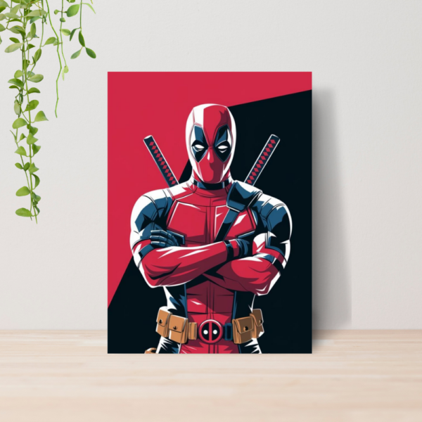 Quadro Decorativo Deadpool Marvel Filme Geek Nerd A4 MDF 01