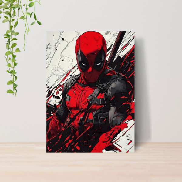 Quadro Decorativo Deadpool Marvel Filme Geek Nerd A4 MDF 03