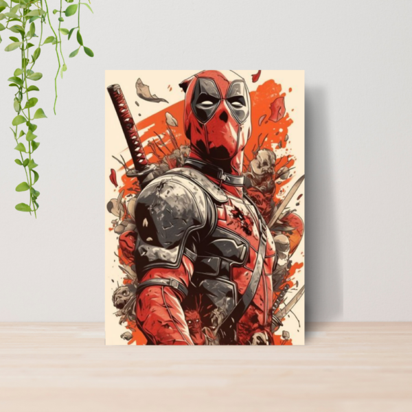 Quadro Decorativo Deadpool Marvel Filme Geek Nerd A4 MDF 04