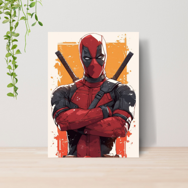 Quadro Decorativo Deadpool Marvel Filme Geek Nerd A4 MDF 05
