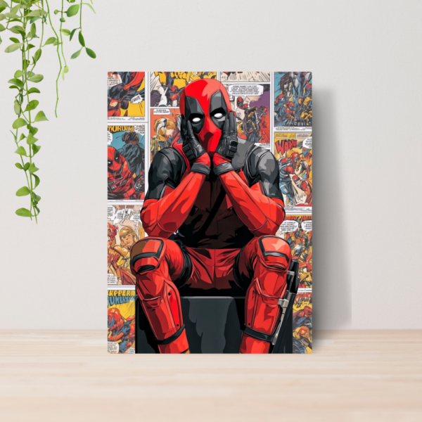 Quadro Decorativo Deadpool Marvel Filme Geek Nerd A4 MDF 08