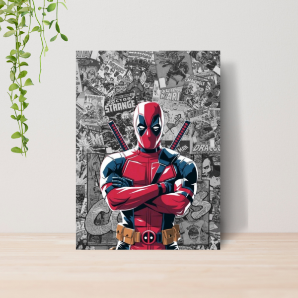 Quadro Decorativo Deadpool Marvel Filme Geek Nerd A4 MDF 09