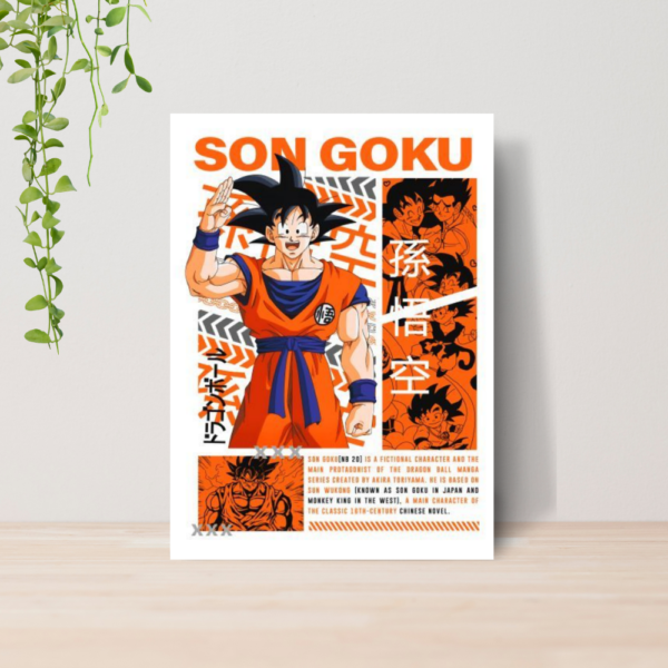 Quadro Decorativo Dragon Ball Z Goku Anime Manga A4 MDF 09