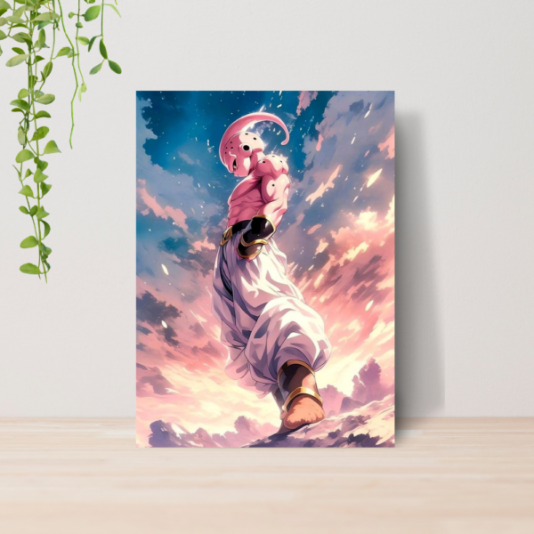 Quadro Decorativo Dragon Ball Z Majin Boo Anime A4 MDF 01