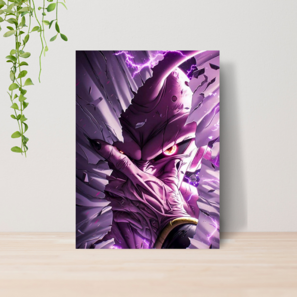 Quadro Decorativo Dragon Ball Z Majin Boo Anime A4 MDF 02