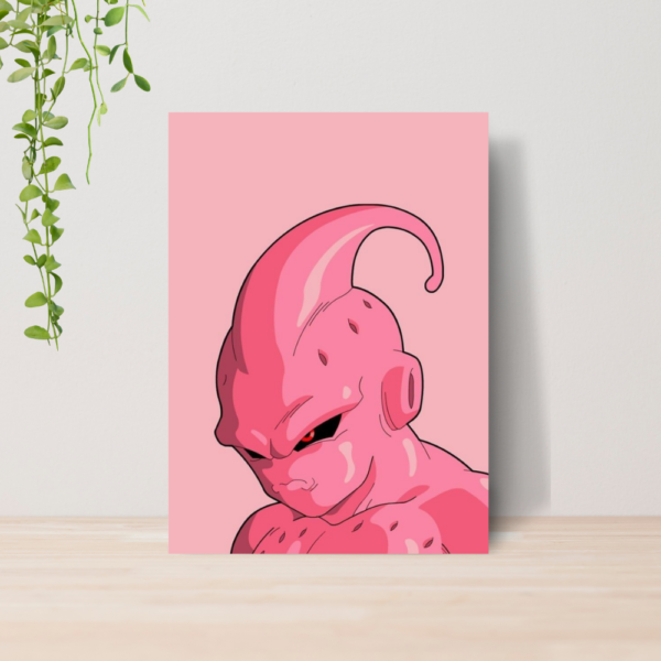 Quadro Decorativo Dragon Ball Z Majin Boo Anime A4 MDF 03