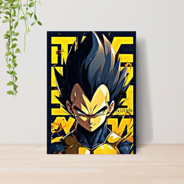 Quadro Decorativo Dragon Ball Z Vegeta Anime A4 MDF 01