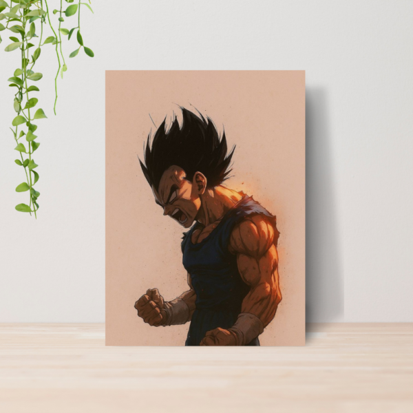 Quadro Decorativo Dragon Ball Z Vegeta Anime A4 MDF 06