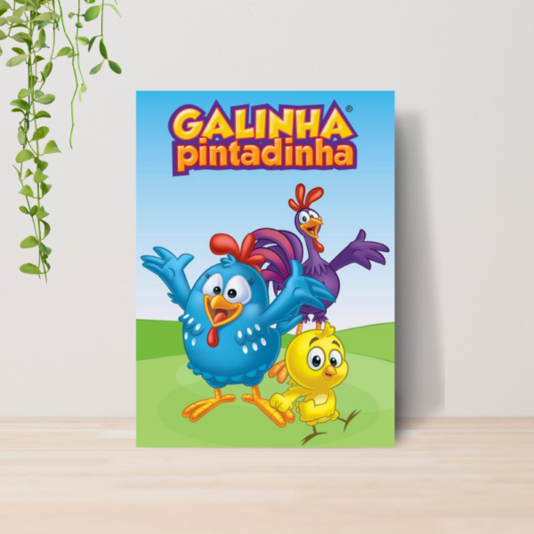 Quadro Decorativo Galinha Pintadinha Infantil A4 MDF 01