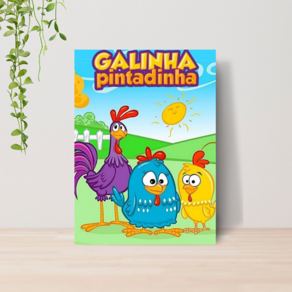 Quadro Decorativo Galinha Pintadinha Infantil A4 MDF 04