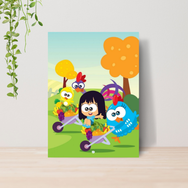 Quadro Decorativo Galinha Pintadinha Infantil A4 MDF 06