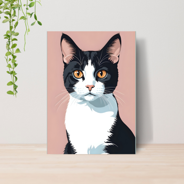 Quadro Decorativo Gato Pet Arte Floral Vintage A4 MDF 13