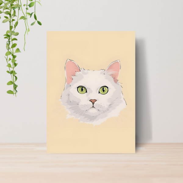 Quadro Decorativo Gato Pet Arte Floral Vintage A4 MDF 20