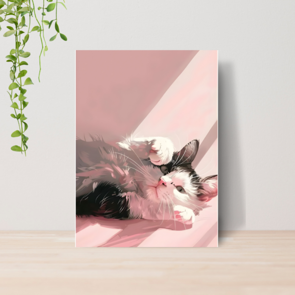 Quadro Decorativo Gato Pet Arte Floral Vintage A4 MDF 23