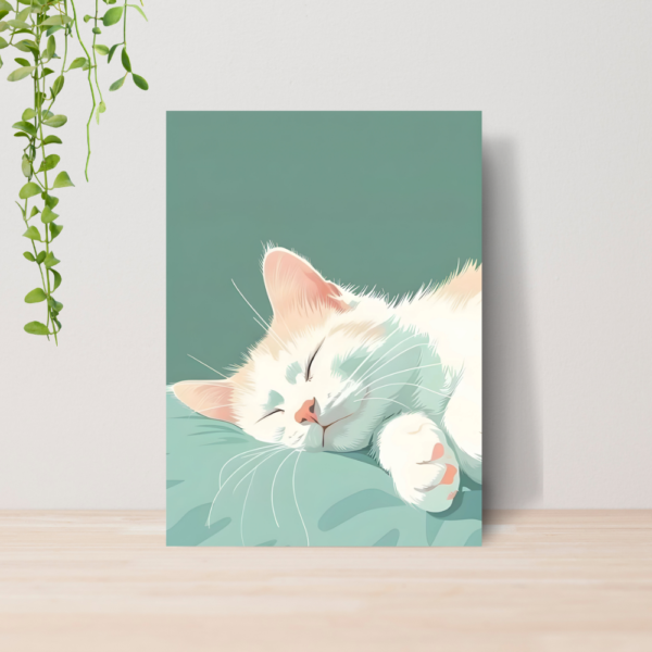 Quadro Decorativo Gato Pet Arte Floral Vintage A4 MDF 03