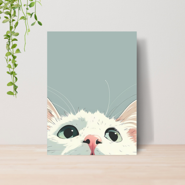 Quadro Decorativo Gato Pet Arte Floral Vintage A4 MDF 09
