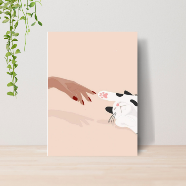 Quadro Decorativo Gato Aesthetic Minimalista Boho A4 MDF 04
