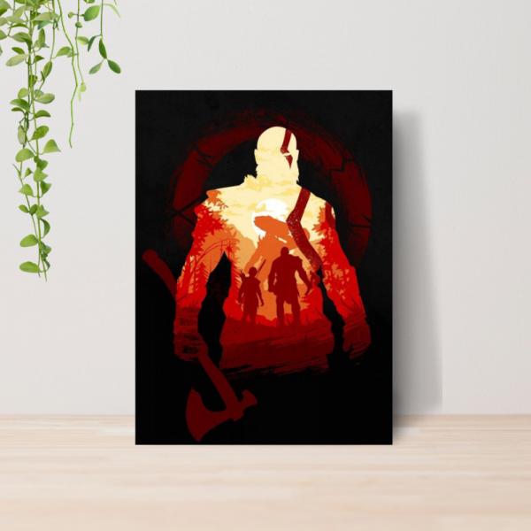 Quadro Decorativo God Of War Kratos Jogo Gamer A4 MDF 01