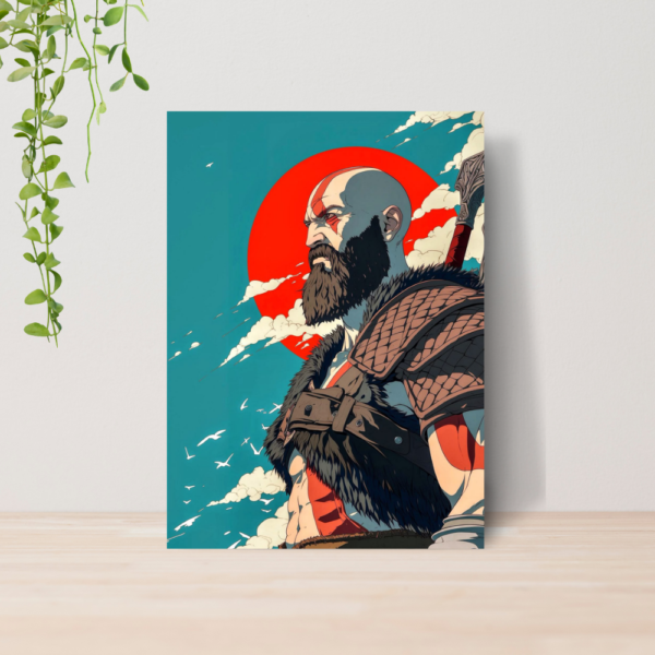Quadro Decorativo God Of War Kratos Jogo Gamer A4 MDF 03