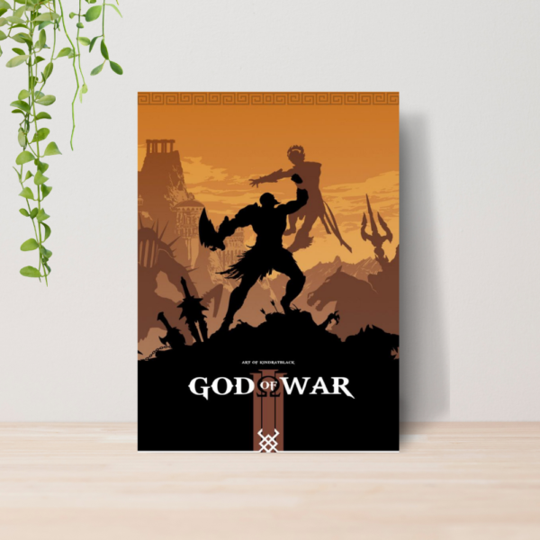 Quadro Decorativo God Of War Kratos Jogo Gamer A4 MDF 05