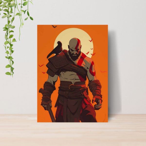 Quadro Decorativo God Of War Kratos Jogo Gamer A4 MDF 07
