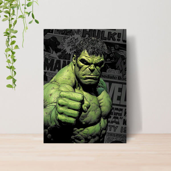 Quadro Hulk Marvel Vingadores Heroi A4 | Placa MDF 07