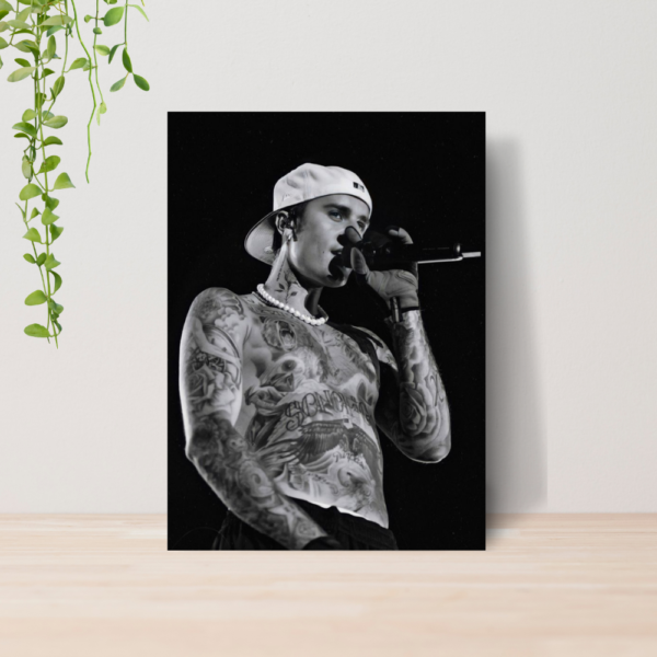 Quadro Justin Bieber Pop Music Cantor A4 | Placa MDF 03