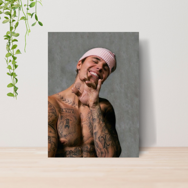 Quadro Justin Bieber Pop Music Cantor A4 | Placa MDF 04