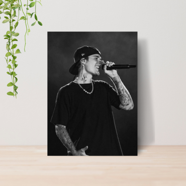 Quadro Justin Bieber Pop Music Cantor A4 | Placa MDF 07