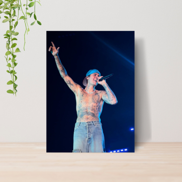 Quadro Justin Bieber Pop Music Cantor A4 | Placa MDF 08