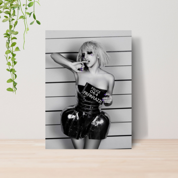 Quadro Lady Gaga Pop Art Music Diva A4 | Placa MDF 01