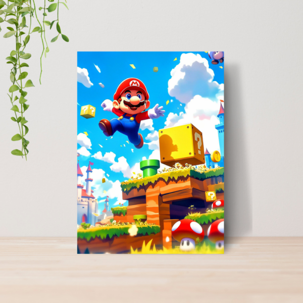 Quadro Decorativo Mario Bros Jogo Nintendo Gamer A4 MDF 06