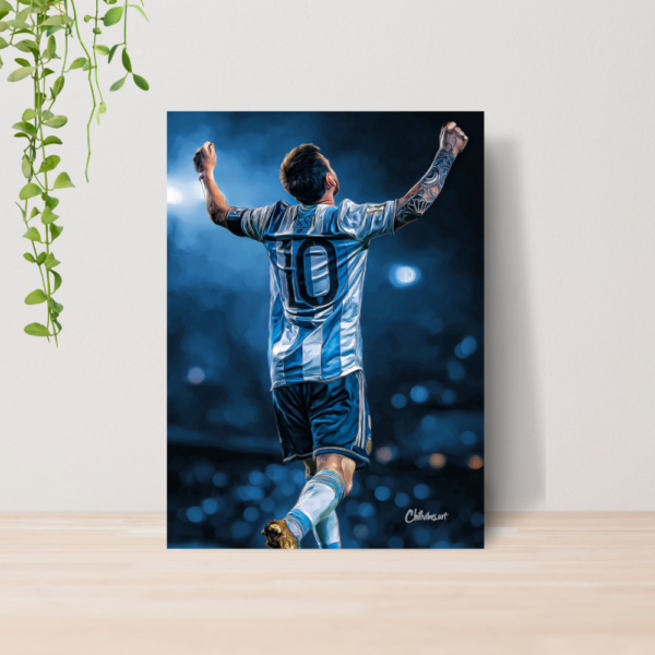 Quadro Decorativo Lionel Messi Futebol Arte A4 MDF 02
