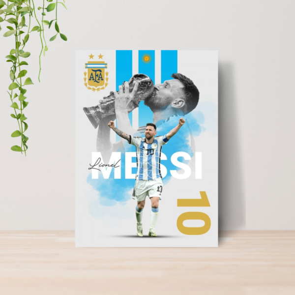 Quadro Decorativo Lionel Messi Futebol Arte A4 MDF 03