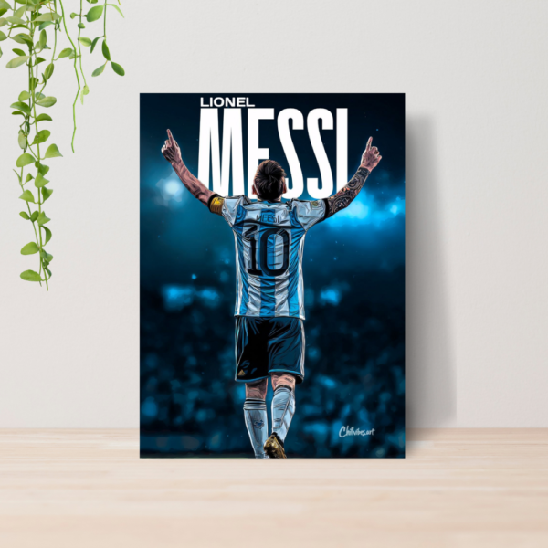 Quadro Decorativo Lionel Messi Futebol Arte A4 MDF 04