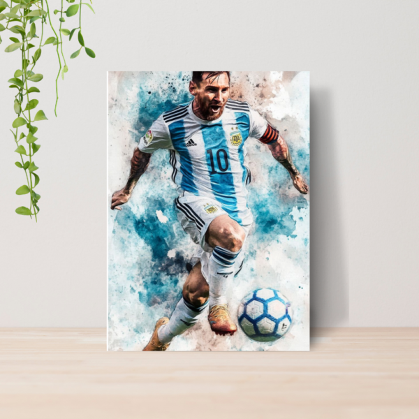 Quadro Decorativo Lionel Messi Futebol Arte A4 MDF 05