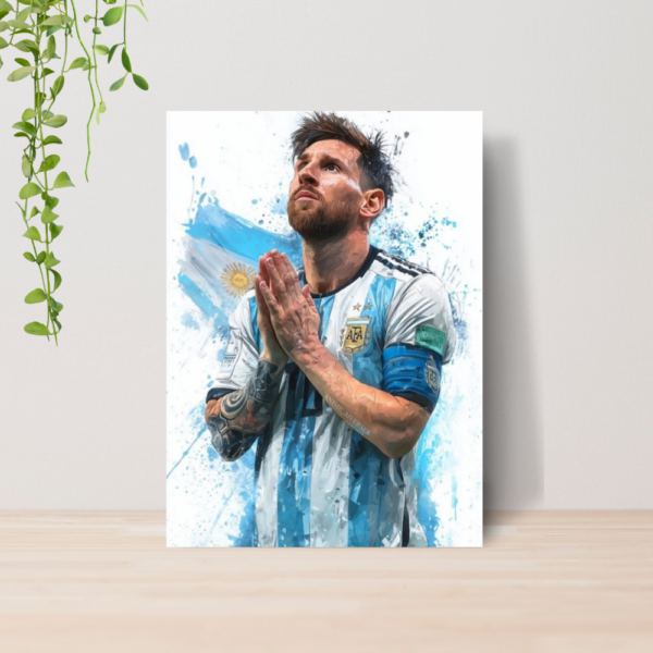Quadro Decorativo Lionel Messi Futebol Arte A4 MDF 06