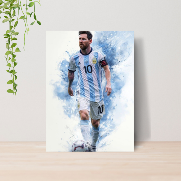 Quadro Decorativo Lionel Messi Futebol Arte A4 MDF 07